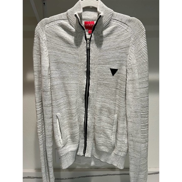 Guess Charlie Marled Mock-Neck‎ Zip-Up Sweater Size Small - Picture 1 of 9